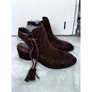 Born Monikah brown ankle tassel bootie women size 6
